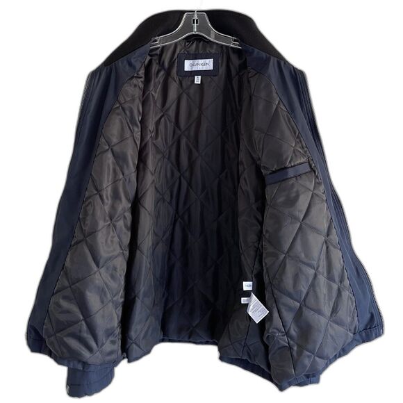 Calvin Klein Navy Blue Zip Up Jacket Men XL Classic Long Sleeve High Mock Neck - Picture 8 of 14